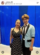 制服衣装の「りくりゅう」三浦璃来＆木原龍一、「うたまさ」吉田唄菜＆森田真沙也の4ショに反響　「青春すぎて眩しい」