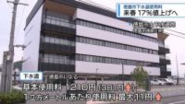 徳島市の下水道料金　17％値上げへ【徳島】