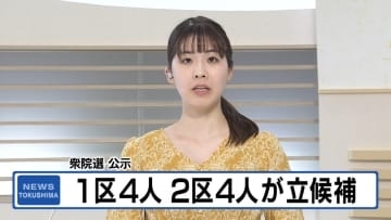 衆院選公示　徳島1区に4人・徳島2区に4人が立候補【徳島】