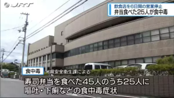 寿司弁当食べた２５人に食中毒症状【徳島】