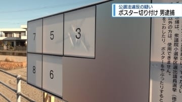 選挙ポスターを切り裂く　公職選挙法違反の疑いで男を逮捕【徳島】