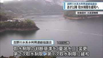 吉野川水系の取水制限16日から緩和　早明浦ダムの貯水率が回復【徳島】