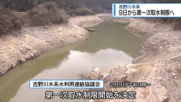 吉野川水系9日から「第一次取水制限」へ　早明浦ダム貯水率54.0％【徳島】