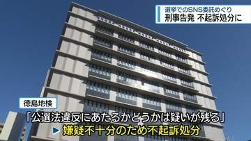 山口陣営の「SNS情報発信委託」不起訴　大学教授らが刑事告発【徳島】