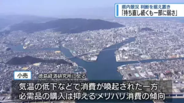 県内景況「持ち直し続くも一部に弱さ」　判断据え置き【徳島】