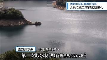 吉野川水系・那賀川水系　第二次取水制限へ【徳島】