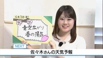 【徳島】3日は朝から青空　春本番の暖かさ　佐々木予報士の天気予報（2日：19:00）