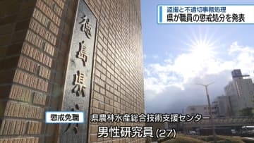 盗撮と不適切事務処理　県が職員2人を懲戒処分【徳島】