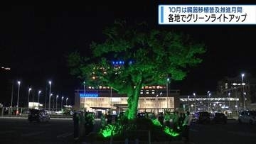 臓器移植普及推進月間　各地でグリーンライトアップ【徳島】