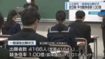 公立高校入試一般選抜　平均競争率1.00倍【徳島】