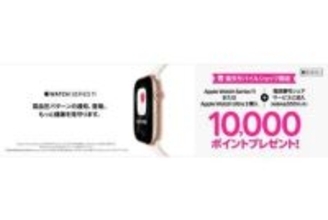 楽天モバイルが1万ポイント贈呈、「Apple Watch」購入＆条件達成で