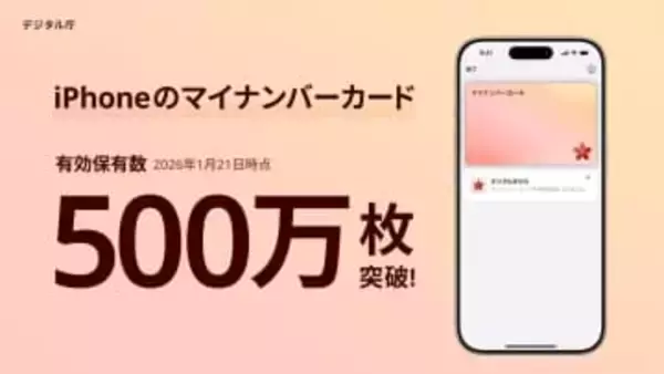 「iPhoneのマイナンバーカード」保有枚数が500万枚突破