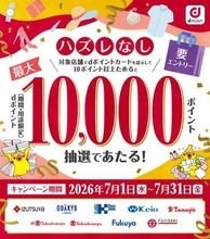 dポイント、百貨店での利用で最大1万ポイントが当たる抽選　髙島屋や小田急百貨店など