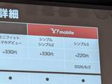 「ワイモバイルが6月から月額料金を値上げ、最大330円増」の画像1