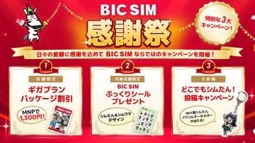 「BIC SIM感謝祭」がスタート、店頭MNPでパッケージ代割引や「シムたん」限定グッズなど