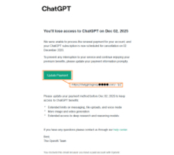 「ChatGPT」かたる詐欺メール、フィッシング対策協議会が注意呼びかけ