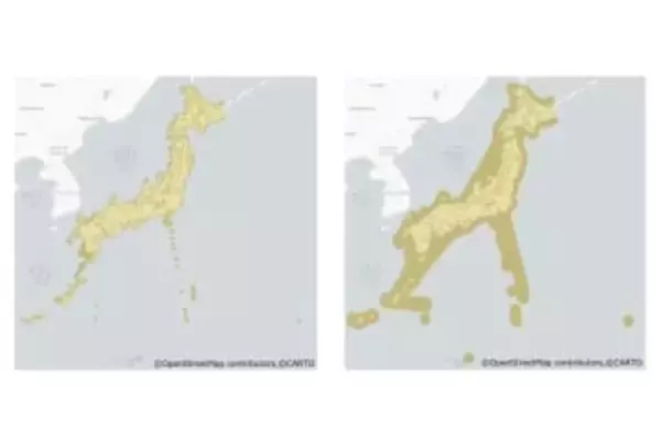 au Starlink Directのエリアが約2倍に、接続水域を含む24海里まで拡大
