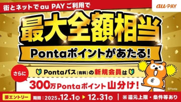 「au PAY」最大5万円まで全額還元、ネットと店舗合計5000円以上利用で