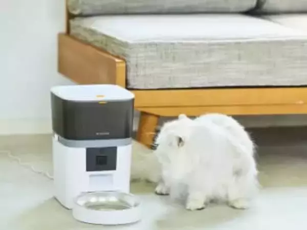 外出先からペットを見守れる自動給餌器
