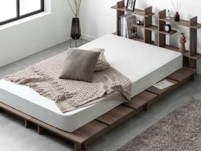 ネジや工具不要で組み立てられるベッド　パーツはめるだけ