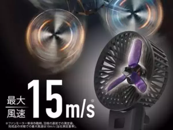「爆風ハンディファン」ドローンの羽根とモーター搭載