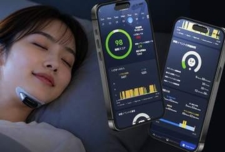 アゴに貼っていびき対策　電気刺激で抑制