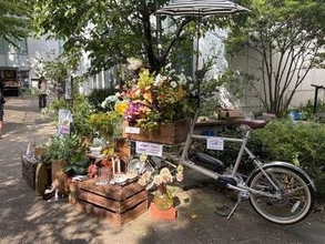 カーゴバイクe-bikeの移動式フラワーショップが代官山に出現
