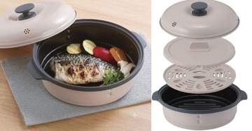 コメリ、電子レンジでしっかり焼ける調理器　蒸し料理も
