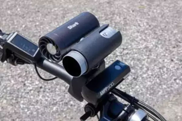 【家電ミニレビュー】シャークのハンディファンをe-bikeに装着して走ってみた