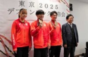 デフ五輪・陸上出場の仙台大3選手、金メダルや日本記録報告　地元の宮城・柴田町長を訪問