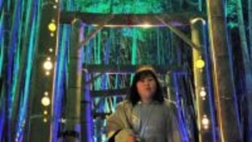 竹林の回廊、幻想的に　宮城・丸森で28日まで週末にライトアップ