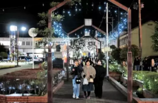 小牛田駅前イルミネーション始まる　宮城・美里で来年1月4日まで