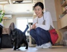 保護猫、橋渡しするニャ～　自然体の吾輩みて　仙台・上杉に「ちぐら堂」