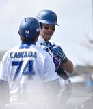 「【DeNA】主力の筒香嘉智、佐野恵太が初実戦　松尾汐恩が3安打の快音」の画像1