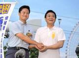 「横浜・桜木町駅前で街頭演説　国民民主党・代表選で橋本、玉木氏が支持訴え」の画像1