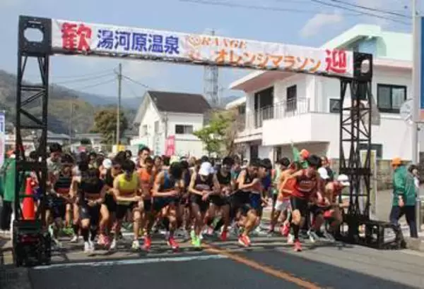 「神奈川の温泉街駆け抜け　湯河原温泉オレンジマラソンに2500人参加、好天に恵まれ91歳のランナーも」の画像