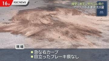田川市の急カーブ市道で車が大破 擁壁に車衝突し運転の男性(36)死亡