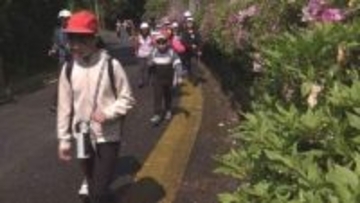全校児童９人の北九州市の小学校　全員で春の遠足