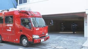 「爆発音聞こえた」博多駅近くのビル敷地内で火災　けが人なし