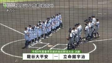 春の高校野球京都府大会決勝　龍谷大平安高校が９年ぶり２９回目の春の京都王者に！
