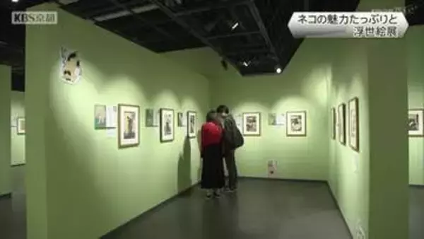 ネコの魅力たっぷりと　京都市内で浮世絵展