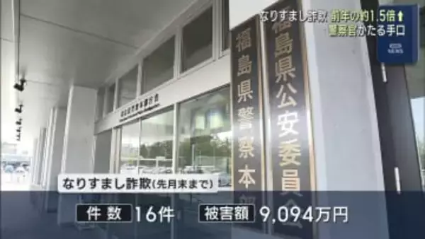 １月のなりすまし詐欺被害　前年の１・５倍に（福島）