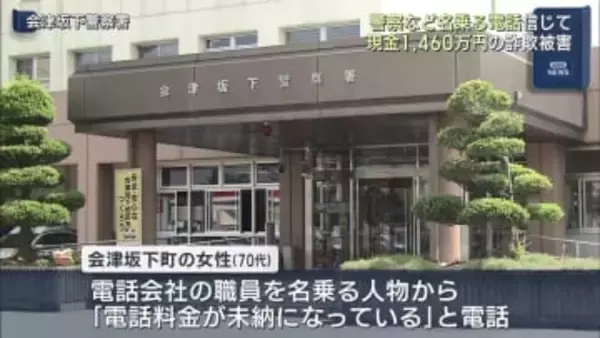 なりすまし詐欺で７０代女性が１４６０万円の被害（福島）