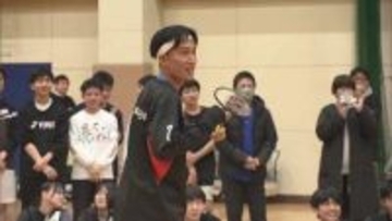 桃田賢斗選手らのバドミントン教室（福島）