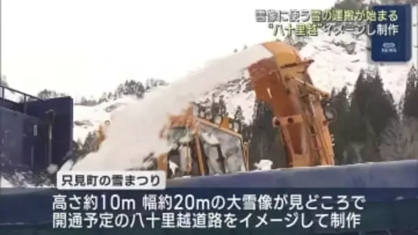 国内有数の豪雪地帯・只見町で雪まつりに向けた雪の運搬スタート（福島）