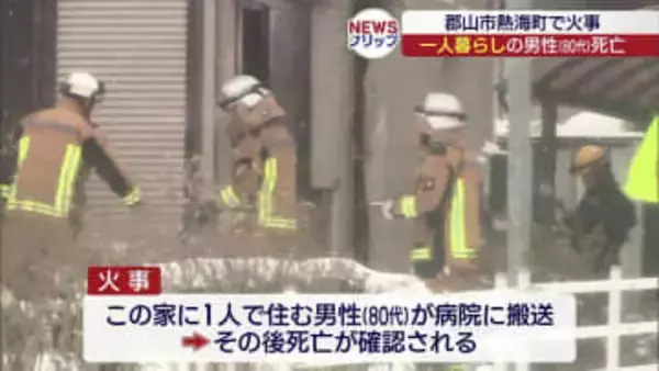 郡山市の住宅で火事　８０代男性が死亡（福島）
