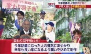 今年話題の顔は？　うすい百貨店で変わり羽子板を展示（福島）