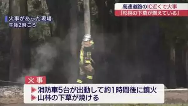 磐梯熱海IC付近で山林の下草焼ける火事　けが人なし(福島)