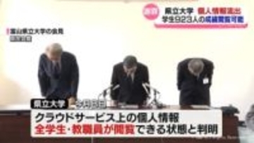 学内の誰でも見られる状態に　富山県立大で学生923人の成績など個人情報が流出