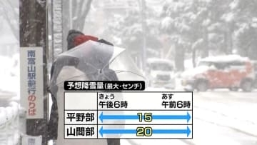 今夜遅くにかけ雪も　あすは冬型の気圧配置緩む